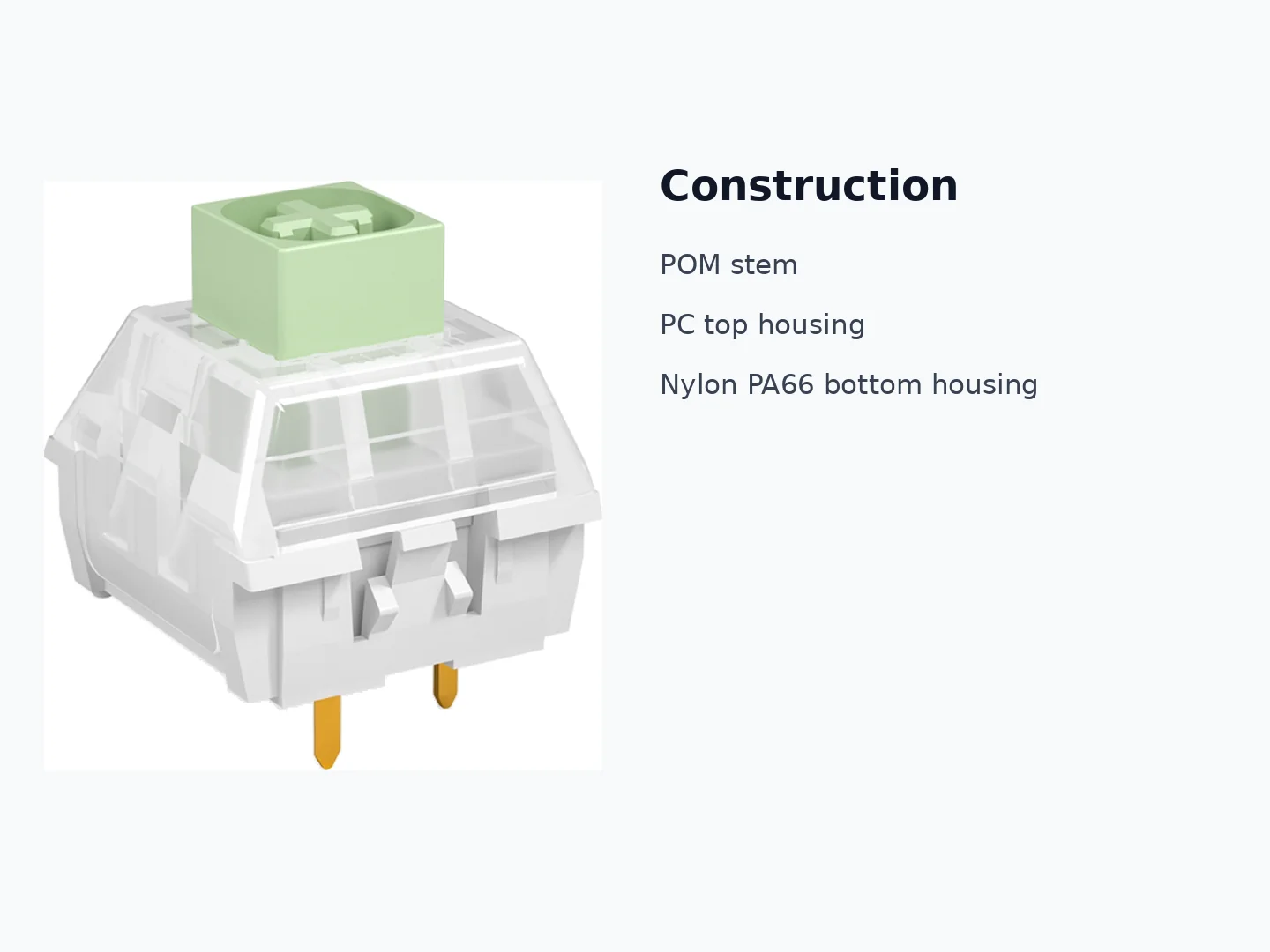 Kailh BOX Jade Switch POM stem and housing construction