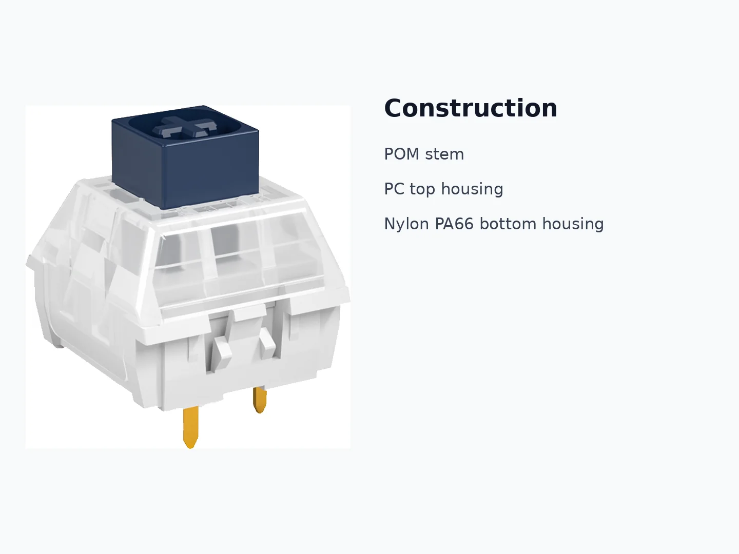 Kailh BOX Navy Switch POM stem and housing construction