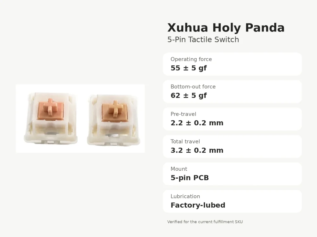 Xuhua Holy Panda 5-Pin Tactile Switch — Choose on this version’s own facts