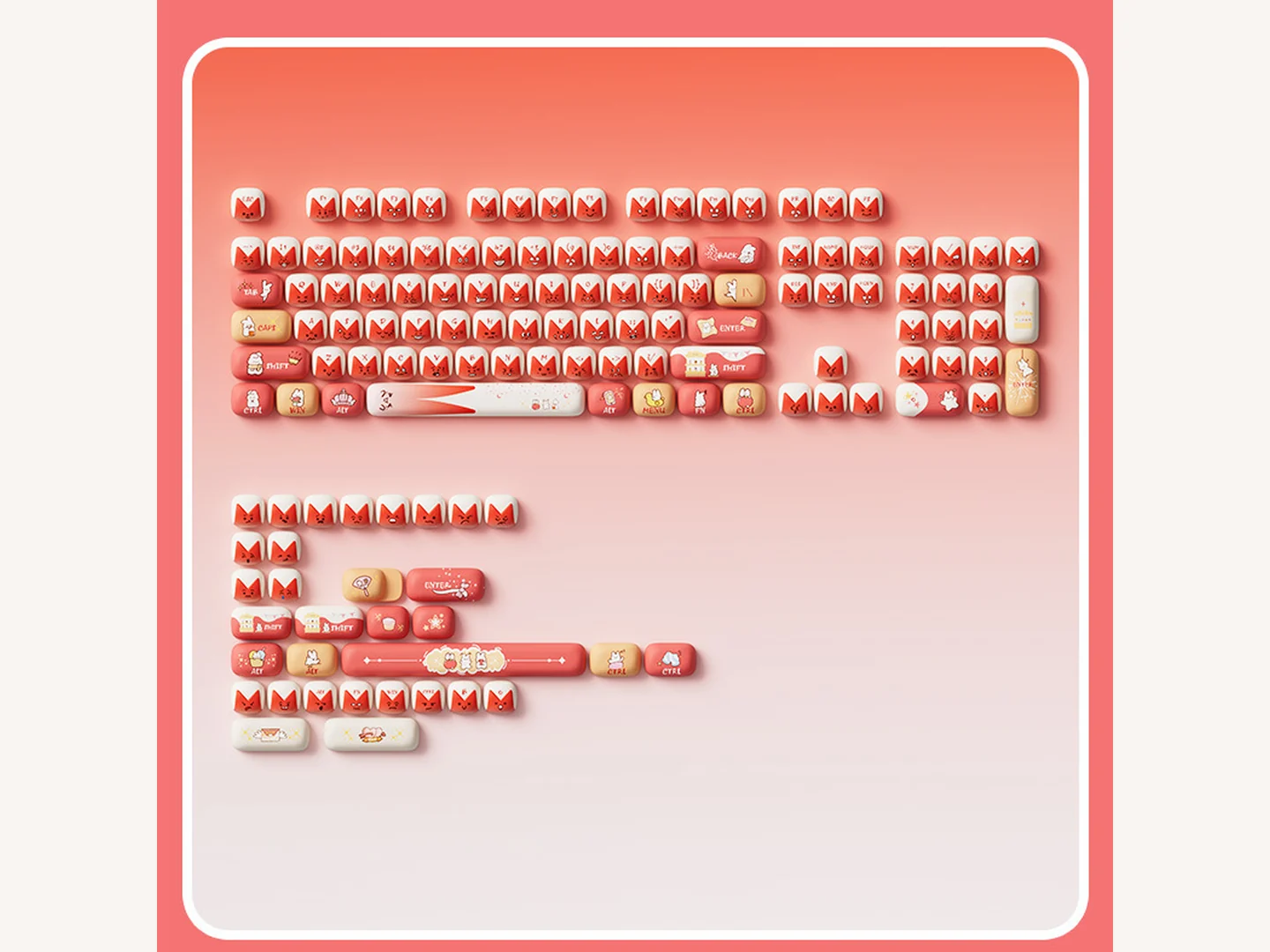 Bunny Apple 137-key layout coverage for multiple keyboard sizes