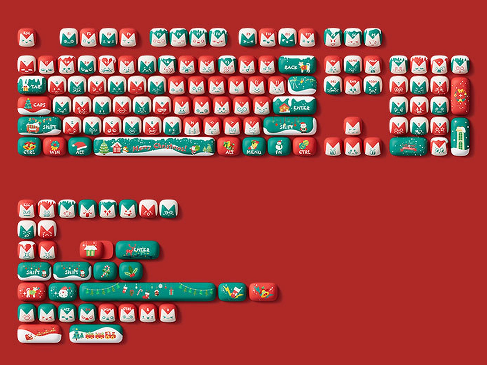 Full AKKO Christmas Fantasy 137-key keycap set