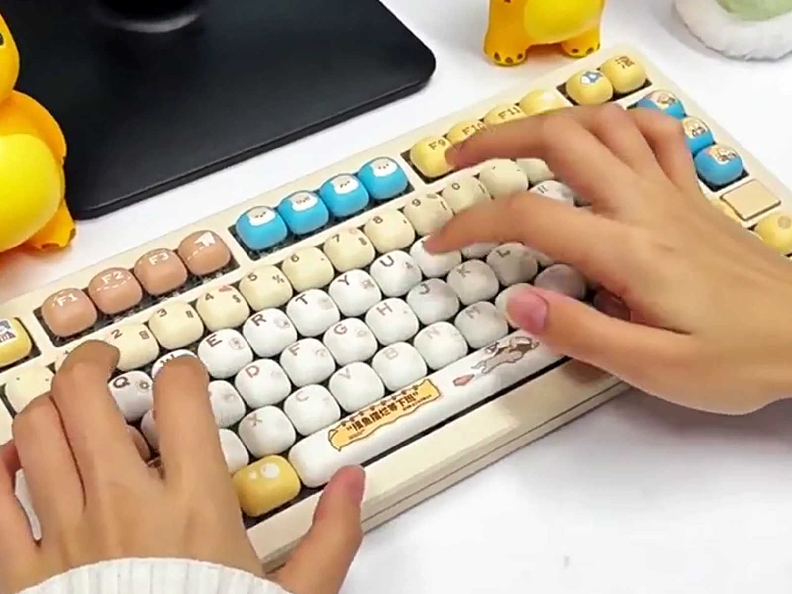 AKKO OtterHustle keycaps installed on a mechanical keyboard