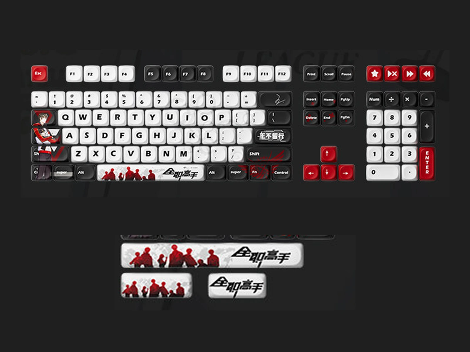 AKKO The King's Avatar 137-key MOA keycap set layout