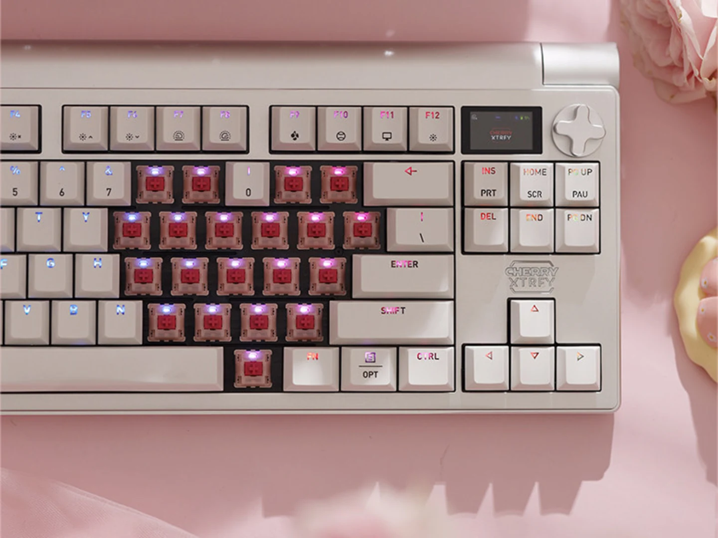 CHERRY MX Petal switches installed in a compatible keyboard build