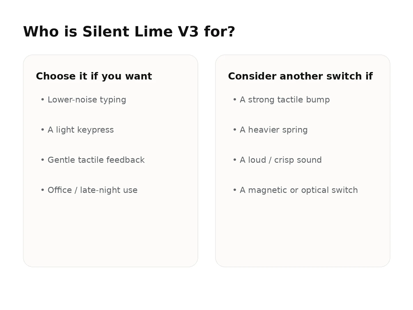 Pick Lime V3 for a Gentle Silent Tactile Direction