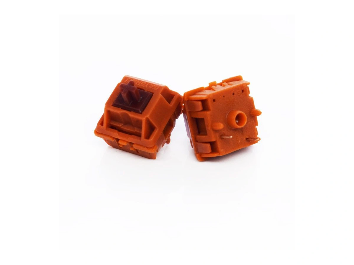 Golden Brown CAP V2 switches, front and underside views; 5-pin version shown