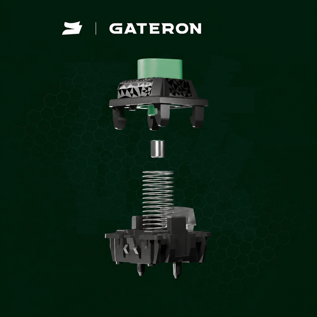 Gateron Magnetic Jade Delta HE Mixed Switch Pack (6 Dark + 4 Light, 10PCS) &mdash; construction detail
