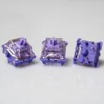 Gateron Purple Jade front and bottom views showing two metal contacts and the central locating post