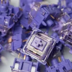 Gateron Purple Jade switch close-up showing the Gateron-marked upper housing
