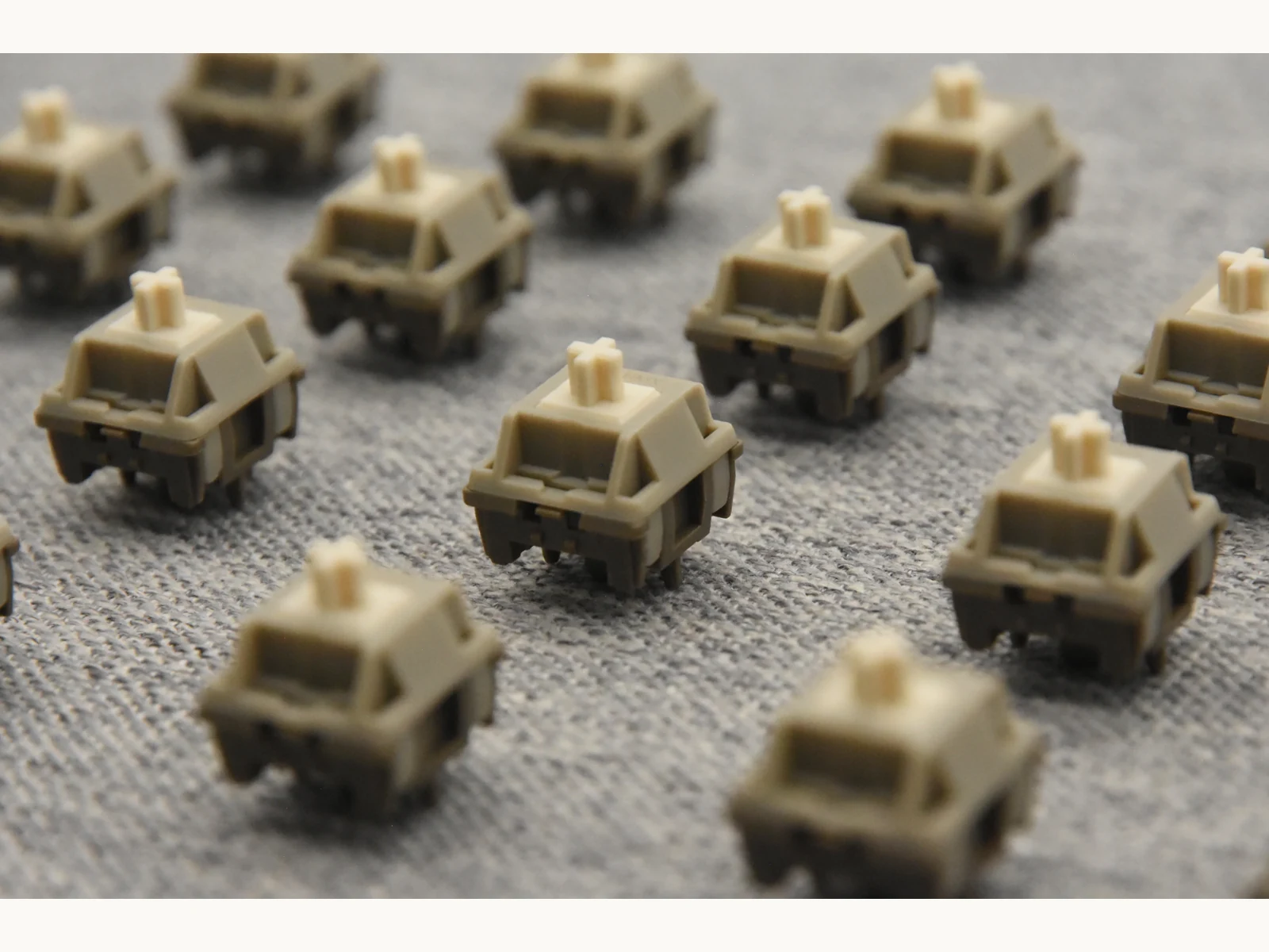 HMX Rain linear switches arranged to show the textured switch design