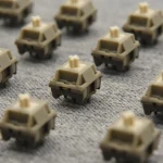 HMX Rain linear switches arranged on fabric