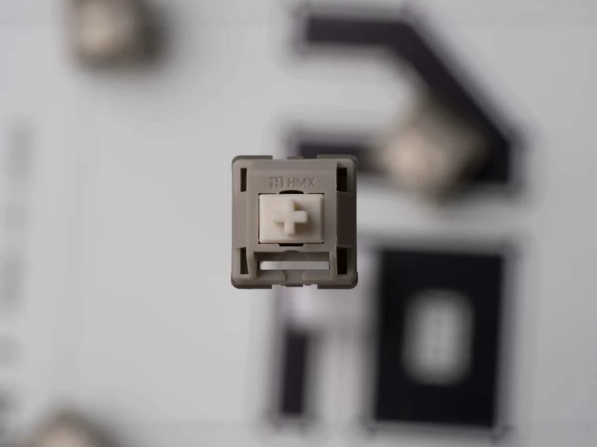 HMX Rain switch close-up highlighting the textured linear switch design