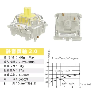 Gateron KS-9 SILENT 2.0 YELLOW MX mechanical keyboard switch