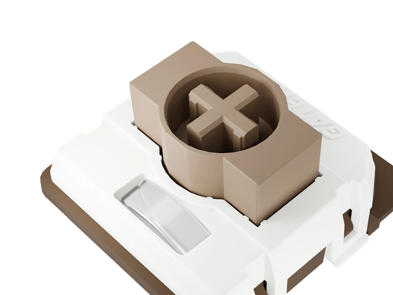 Gateron KS-33 Chocolate low-profile tactile switch, three-quarter view