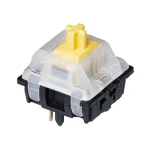 Gateron original KS-3X47 Yellow switch, milky nylon top and black nylon bottom; manufacturer image